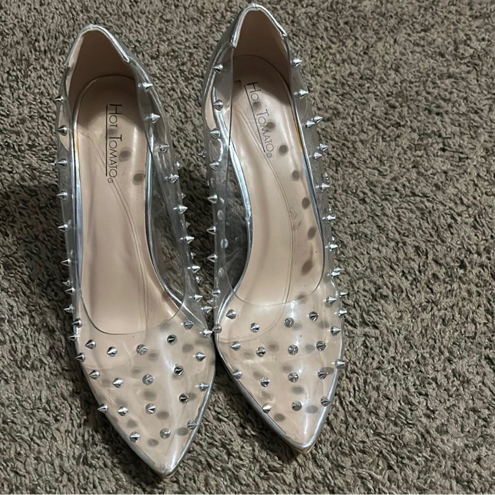 Hot Tomato Silver Studded Women's Shoes